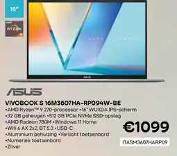 CompuDeals Asus ivobook s 16m3607ha-rp094w-be aanbieding