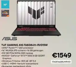 CompuDeals Asus Tuf gaming a16 fa608uh-rv015w aanbieding