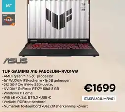 CompuDeals Asus Tuf gaming a16 fa608um-rv014w aanbieding
