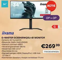 CompuDeals G-Master Gcb3481wqsu-b1 Monitor aanbieding