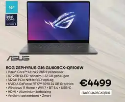 CompuDeals Asus rog zephyrus g16 gu605cx-qr106w aanbieding