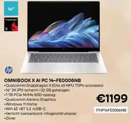 CompuDeals Hp omnibook x ai pc 14-feo006nb aanbieding