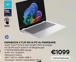 CompuDeals Hp omnibook x flip ng ai pc 14-fm0024nb aanbieding