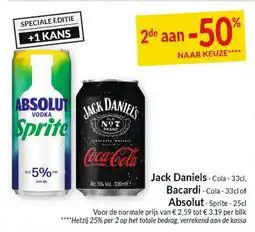 Intermarché Jack Daniels, Bacardi of Absolut aanbieding