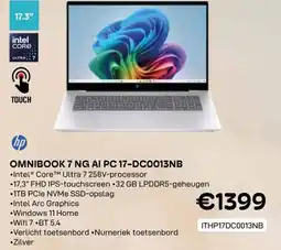 CompuDeals Hp omnibook 7 ng ai pc 17-dc0013nb aanbieding