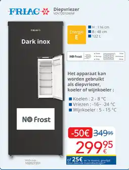 Eldi FRIAC Diepvriezer VDV7201DIXNF aanbieding