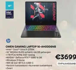 CompuDeals Hp Omen gaming laptop 16-ah0006nb aanbieding