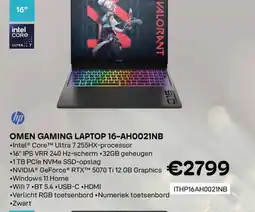 CompuDeals Hp omen gaming laptop 16-ah0021nb aanbieding