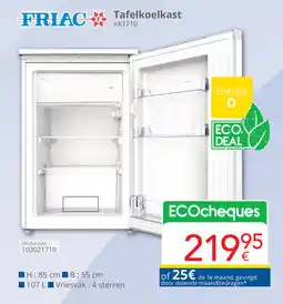 Eldi Friac Tafelkoelkast KK1710 aanbieding