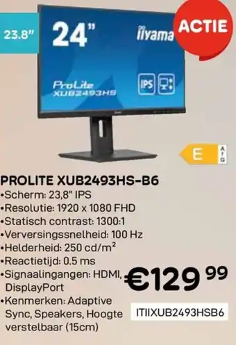 CompuDeals Prolite xub2493hs-b6 aanbieding