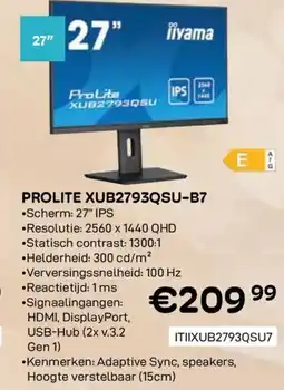 CompuDeals Prolite xub2793qsu-b7 aanbieding