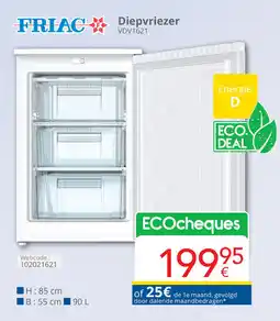 Eldi Friac Diepvriezer VDV1621 aanbieding