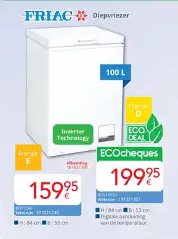 Eldi Friac Diepvriezer BDV1240 aanbieding