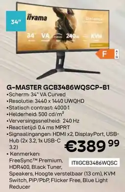 CompuDeals G-master gcb3486wqscp-b1 aanbieding