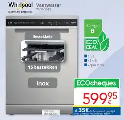 Eldi Whirlpool Vaatwasser W7FHS51X aanbieding
