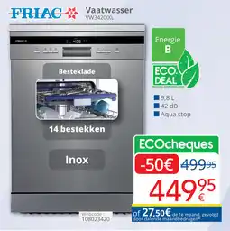 Eldi Friac Vaatwasser VW34201XL aanbieding