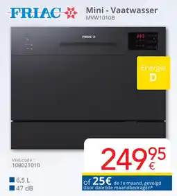 Eldi Friac Mini Vaatwasser MVW1010B aanbieding