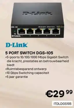 CompuDeals D-link 5 port switch dgs-105 aanbieding
