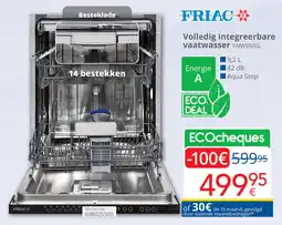 Eldi Friac Volledig integreerbare vaatwasser FIVW5500L aanbieding