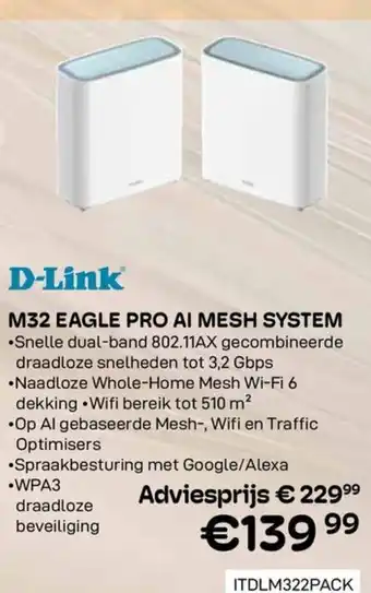 CompuDeals D-link m32 eagle pro ai mesh system aanbieding