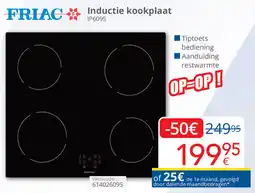 Eldi Friac Inductie kookplaat IP6095 aanbieding