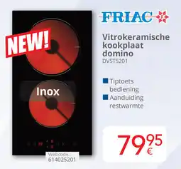 Eldi Friac Vitrokeramische kookplaat domino DVST5201 aanbieding