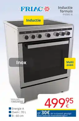 Eldi Friac Inductie fornuis IF6500 IX aanbieding