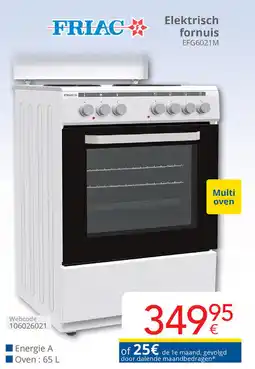Eldi Friac Elektrisch fornuis EFG6021M aanbieding