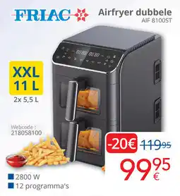 Eldi Friac Airfryer Dubbele AIF 8100ST aanbieding