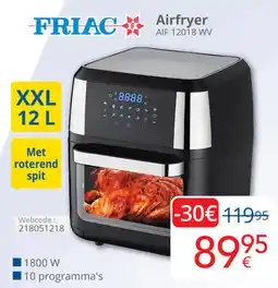 Eldi Friac Airfryer AIF 12018 WV aanbieding