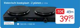 Eldi Friac Elektrisch kookplaat 2 platen EC 2504 aanbieding