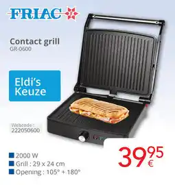 Eldi Friac Contact grill GR-0600 aanbieding