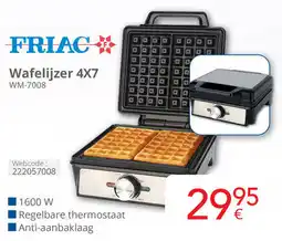 Eldi Friac Wafelijzer 4X7 WM-7008 aanbieding