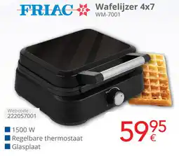 Eldi Friac Wafelijzer 4x7 WM-7001 aanbieding