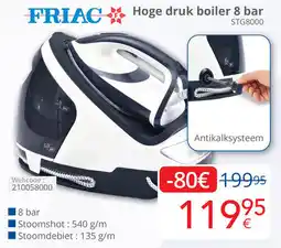Eldi Friac Hoge druk boiler 8 bar STG8000 aanbieding