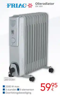 Eldi Friac Olieradiator OR 1091 aanbieding