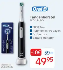 Eldi Oral-B Tandenborstel PRO 1 BLACK aanbieding