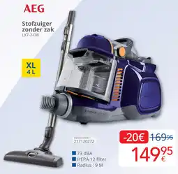 Eldi AEG Stofzuiger zonder zak LX7-2-DB aanbieding