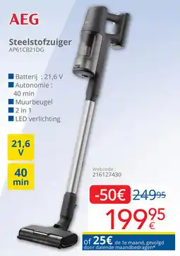 Eldi AEG Steelstofzuiger AP61CB21DG aanbieding