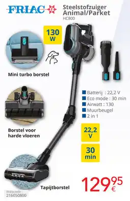 Eldi Friac Steelstofzuiger Animal / Parket HC800 aanbieding