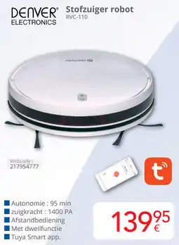 Eldi Denver Electronics Stofzuiger Robot RVC-110 aanbieding