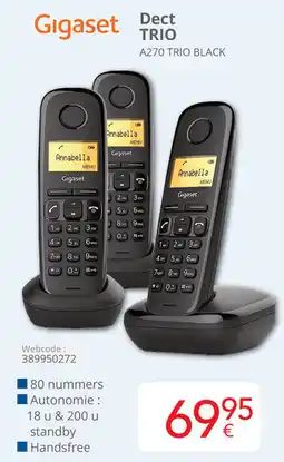 Eldi Gigaset Dect TRIO A270 TRIO BLACK aanbieding