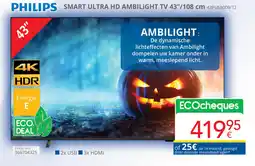 Eldi Philips smart ultra HD ambilight TV 43PUS8009/12 aanbieding