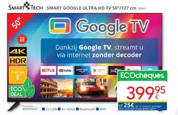 Eldi Smart Tech smart google ULTRA HD TV 50VA1 aanbieding