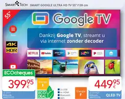 Eldi Smart tech smart google ultra HD TV aanbieding