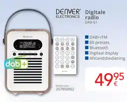 Eldi Denver electronics digitale radio DAB-61 aanbieding