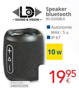 Eldi Speaker bluetooth BS-0200BLK aanbieding
