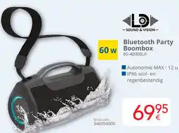 Eldi Bluetooth Party Boombox BS-4000BLK aanbieding