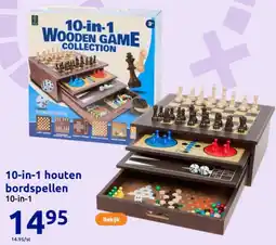 Action 10-in-1 houten bordspellen aanbieding