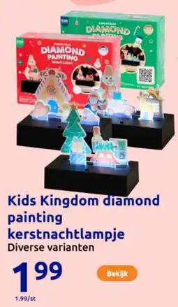 Action Kids Kingdom diamond painting kerstnachtlampje aanbieding